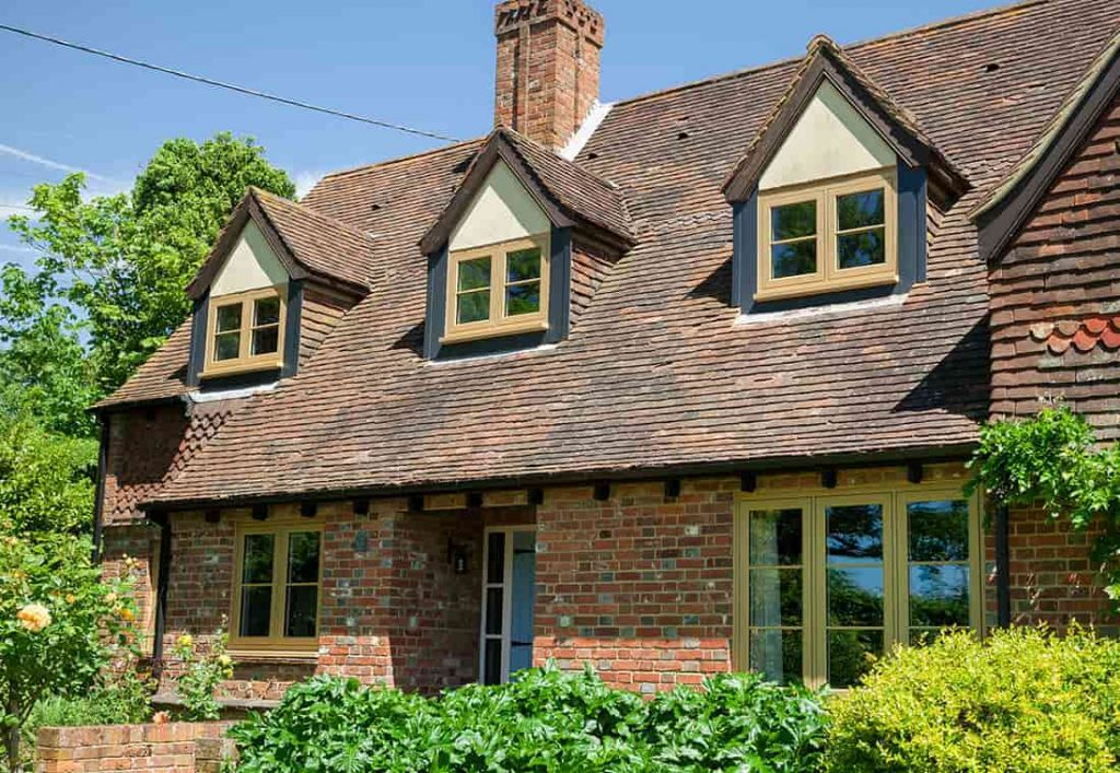 Irish oak effect Residence 9 flush sash windows